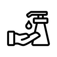 Hand sanitizer wash gel linear icon symbol, Thin line stroke isolated on background, design illustration vector