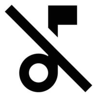Crossed musical note. Muted audio. Playback disabled. Silent mode indicator. Pixel perfect, editable stroke icon vector