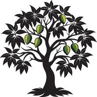 Nature Gift Mango Tree with Ripe Fruits vector