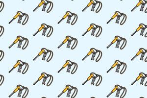 fire starter emergency survival tool colorful doodle seamless pattern on blue background. bush craft fire starter background. magnesium rod with handle wallpaper. pattern background with fire starter vector
