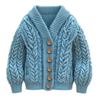 A blue sweater with buttons on the front png