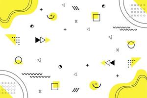 Yellow geometric art background design template vector