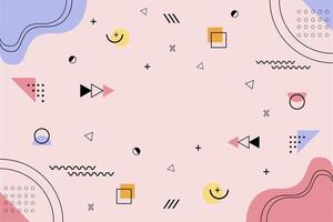 pink geometric background design template vector