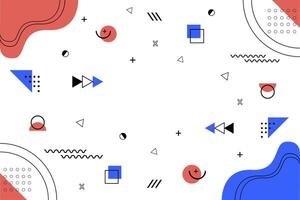 blue geometric background design template vector
