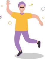 Guy Dancer Character with Casual Clothes vector