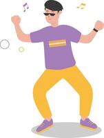 Man Dancing Character in Purple Clothes vector
