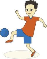 Boy Child Sport Illustration Playing Rubber Ball vector