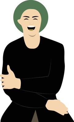 Young Man Laughing with Crazy Face