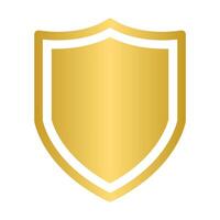 Gold shield icon security protection symbol for graphic design, logo, web site, social media, mobile app, ui illustration vector