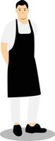 Young Man Waiter with Apron vector