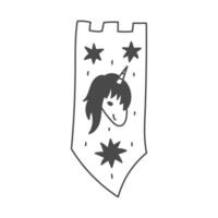 Fairytale Unicorn Flag Icon vector