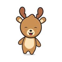 Cute happy deer character cartoon icon illustration vector