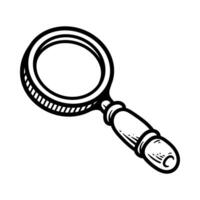 magnifying glass cartoon isolated drawing line art style sketch classic vintage design illustration vector