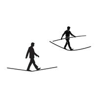 man on tightrope icons isolated on white background vector
