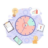 Productivity illustration. Watch. Effective time management elements for your design. Planning tasks, activities, schedules, working time. vector