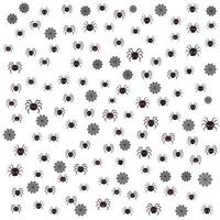 Spider varieties set. Seamless Pattern Black mesh patterns with spider variation icon vector