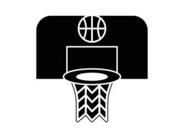 Basketball Hoop with net icon in flat style. Basketball ring, port game with goal. vector
