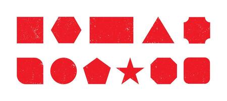 grungy red stamp shape material frame vector
