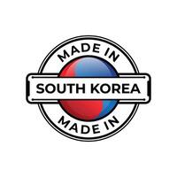 Made in South Korea label icon emblem isolated on white background vector