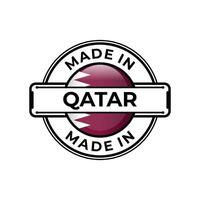 Made in Qatar label icon emblem isolated on white background vector
