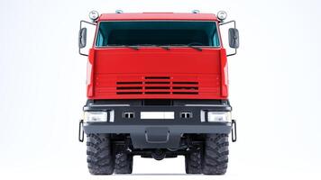 3D render of Red Firetruck isolated on a white background photo