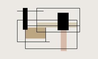 A black and white abstract painting with a square shape vector
