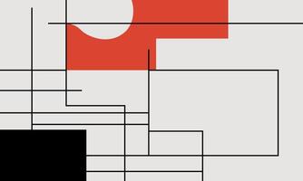 A black and red abstract design with squares and lines vector