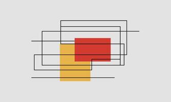 A red and yellow square with lines vector