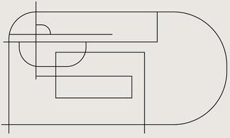 A drawing of a letter d with a line through it vector