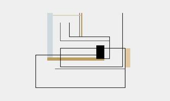 A white and black abstract painting with a black and white square vector