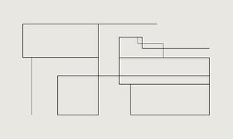 A line drawing of a square with a line through it vector