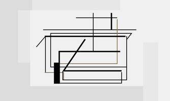 A black and white abstract drawing of a building vector