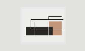 A black and white abstract art print with a square shape vector