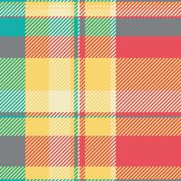 Warmth background check, gift card pattern texture fabric. Present plaid seamless tartan textile in amber and red colors. vector