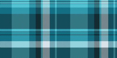 Page textile fabric check, paisley seamless background texture. Package plaid pattern tartan in cyan and dark colors. vector