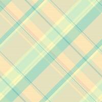 Interior textile fabric tartan, canadian seamless texture pattern. Comfortable plaid check background in light and teal colors. vector
