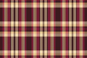 Back plaid textile seamless, customize fabric background. Simple check tartan texture pattern in dark and wheat colors. vector