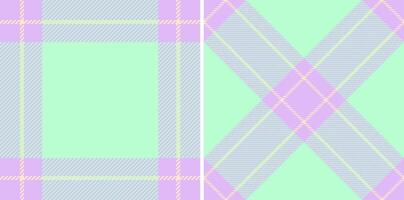 Pastel plaid pattern in mint green and lavender. Two distinct designs offer versatile options for backgrounds, textiles, or website design. vector