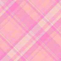 Golf seamless fabric, delicate plaid textile check. Tracery tartan pattern background texture in light and pink colors. vector
