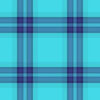 Place seamless check, packaging background plaid pattern. Bag tartan fabric texture textile in cyan and blue colors. vector