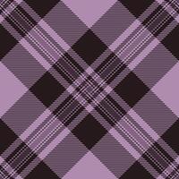 Tissue seamless check tartan, november plaid textile texture. Adorable pattern background fabric in pastel and black colors. vector
