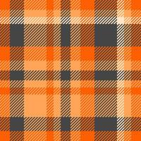 Stylish check texture tartan, canvas background textile seamless. Spanish pattern plaid fabric in orange and grey colors. vector