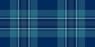 Nice seamless fabric texture, hounds textile background check. Cut out pattern plaid tartan in cyan and blue colors. vector