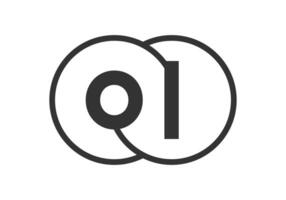 OL business company emblem with outline rounds and letters o l. Logo template of two merged circles for brand identity, logotype. Infinity symbol vector