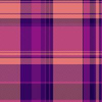 Modern textile texture plaid, fibrous check background. Linen fabric tartan pattern seamless in red and magenta colors. vector
