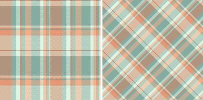 Seamless pattern textile of tartan fabric texture with a plaid background check. Set in earth colors for windowpane print blouse, sheath dress, skinny pants. vector