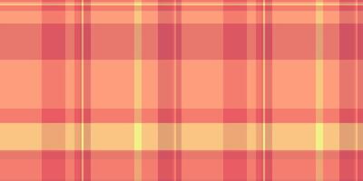 30s texture textile tartan, flowing plaid seamless fabric. Print pattern check background in red and orange colors. vector