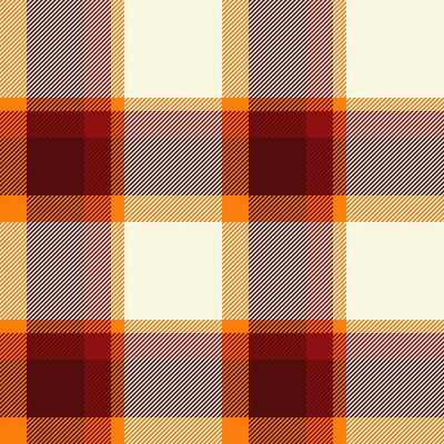 Design textile fabric seamless, tidy texture pattern. Fur plaid tartan check background in red and beige colors.