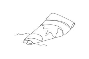 Hand-drawn crepe line art drawing. Crepe food linear icon vector