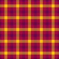 Vertical tartan check texture, simplicity plaid textile . Grunge fabric pattern background seamless in red and pink colors. vector